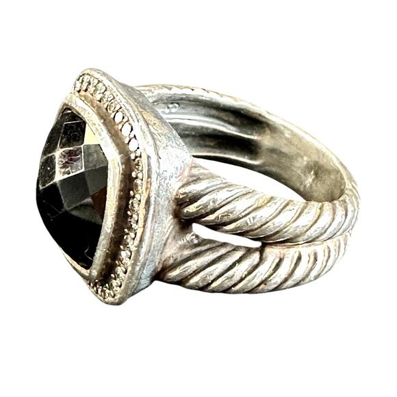 David Yurman Onyx & Diamond Albion Ring - Size 7 - Picture 13 of 14